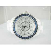 Haorui Gypsophila Blue Diamond Dive Quartz Watch White Fully Real Ce