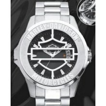 Harley Davidson Men`s Stainless Steel Watch W/ Open & Close Cover