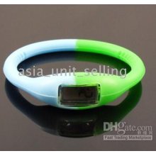 Health Bracelet Sprot Watch Lcd Tourmaline Power Minus Green & B