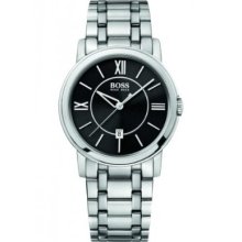 Hugo Boss - 1512388 - Gents Watch - Analogue Quartz - Black Dial - Stainless Steel Silver Strap