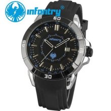 Infantry Sports Fashion Mens Black Army Analogue Date Quartz Wrist Watch