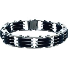 Inox Black Rubber Stainless Steel Bracelet