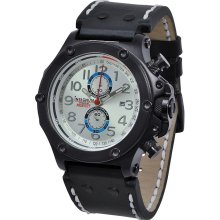 Insignum Praefect Black IP Case, Silver Dial Chronograph Wrist Watch