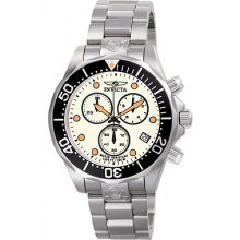 Invicta 11493 Men's Pro Diver Stainless Steel Band White Dial Watch