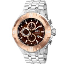 Invicta 12357 Men's Watch Pro Diver Xxl Chronograph Brown Dial Rose Gold Bezel