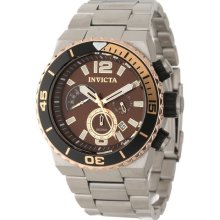 Invicta 12997 Men $695 Pro Diver Brown Dial Quartz 3hand Chronograph Ss Watch