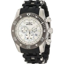 Invicta $795 Men Sea Spider Chrono Silver Dial Polyurethane Quartz Watch 10243