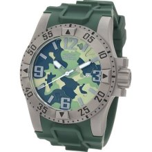 Invicta $895 Men Excursion Green Camouflage Dial Green Polyurethane Watch 1094