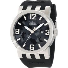 Invicta Mens Dna Stainless Steel Case Black Camouflage Dial Silicone Strap Watch