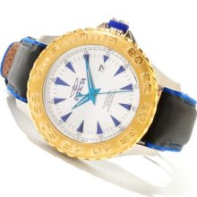 Invicta Men's Pro Diver Ocean Ghost Quartz Stainless Steel Leather Strap Watch