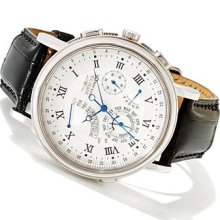 Invicta Perpetual Calendar And Alarm Men's Leather Watch 10913