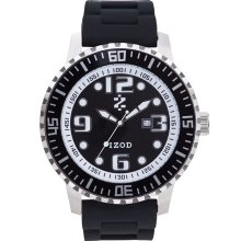 IZOD Eagle XL Black 55mm Case, 3 Hand Sports Strap Watch