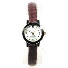 Jaclyn Smith Fashion Watch Brown Crocodile Patterned Strap with White