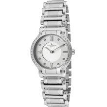 JACQUES LEMANS Watches Women's White Diamond Silver Dial Stainless Ste