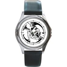 Jester Clown Vintage Style Art Unisex Round Wrist Watch