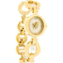 Jlo Ladies Heart Mop Crystal Gold Oval Link Bracelet Quartz Watch J2/1008WMGB