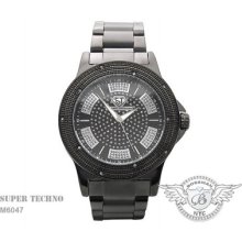 Joe Rodeo Super Techno M-6047 Mens 0.10cts Genuine Diamond Watch