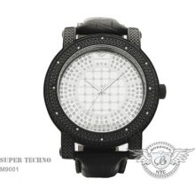 Joe Rodeo Super Techno M-9001 Mens 0.10cts Genuine Diamond Watch