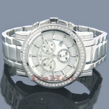 Joe Rodeo Trooper Men's Diamond Watch 3.25 Ct White Subdials / Date Display