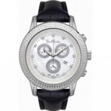 Joe Rodeo Watch Sicily 1.80ct Diamond Bezel Black Leather Strap