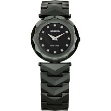 Jowissa Women's J1.024.M Safira 99 Rhinestone Black Ceramic Brace ...