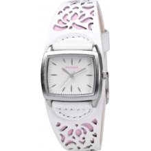 Kahuna Kls-0223l Ladies White And Pink Cuff Watch