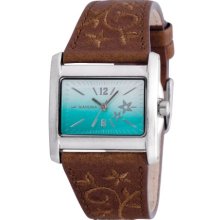 Kahuna Ladies Quartz Watch With Blue Dial Analogue Display And Brown Pu Strap Kls-0283L