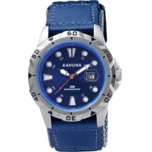 Kahuna Men's Quartz Watch With Blue Dial Analogue Display And Blue Fabric And Canvas Strap K6v-0001G