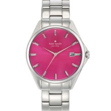 kate spade new york 'seaport grand' bracelet watch Silver/ Pink