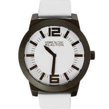 Kenneth Cole Reaction Leather Watch In White