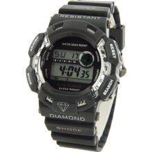 King Master Diamond Digital Mens Joe Rodeo Aqua Techno Watch Gray $450