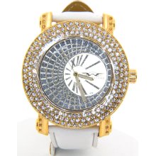 King Master KM199 CZ Stone Bezel Gold-tone Stainless Steel Men's Watch