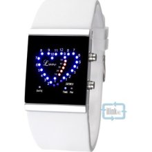 Korean Fashion Style Waterproof Electronic Led Heart-shape Jelly Wrist Watch