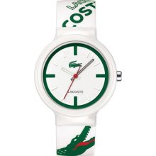 Lacoste Goa White And Green Silicone Ladies Watch 2010522