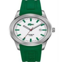 Lacoste Men`s Watch W/ White Dial & Blue Rubber Strap