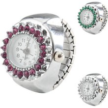 Lacy Women's Ellipse Design Alloy Analog Quartz Ring Watch (Assorted Colors)