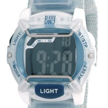 Ladies Blue Digital Chronograph Cuff Strap Sport Watch Bay Trading