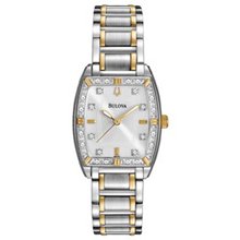 Ladies' Bulova Diamond Accent Two-Tone Stainless Steel Watch with