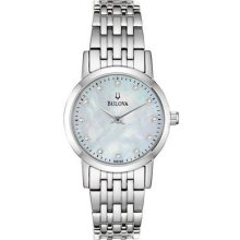 Ladies' Bulova Diamond Thin Stainless Steel Watch