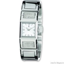 Ladies Charles Hubert Stnlss Steel Silver Dial Crystal 18mm Watch