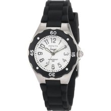 Ladies Invicta 1627 Angel White Dial Black Strap Swiss Quartz Watch