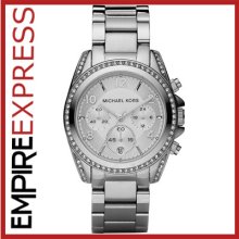 Ladies Michael Kors Runway Silver Crystal Watch - Mk5165 - Rrp Â£235