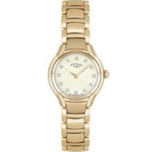 Ladies Rotary Lb02811/40 Pvd Gold Plated Bracelet Wristwatch