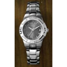 Ladies stainless steel classic sport watch w/ gray - Silver/Gray Dial