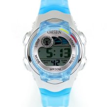 Lady Girl Teens Lcd Digital Alarm Chronograph Calendar Sport Racing Watch Gift