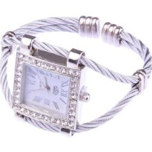 Lady Roman Numerals Dial Square Bracelet Watch ...