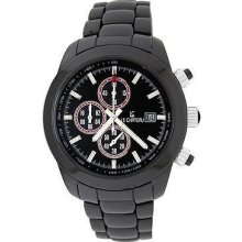 Le Chateau Men's Black Ceramic Watch With Chronograph 5819m-blk