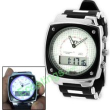 LED Indicator 2 in 1 Digital Multifunction Sports Wristwatch for Sports Lover