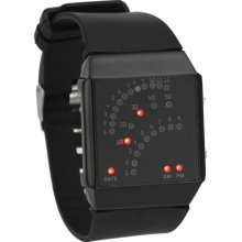 LED Light Square Date Day Silicone Rubber Band Digital Watch