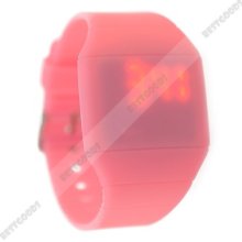 Led Light Up Digital Touch Screen Watch Date Sport Wrist Watch Pink Thin